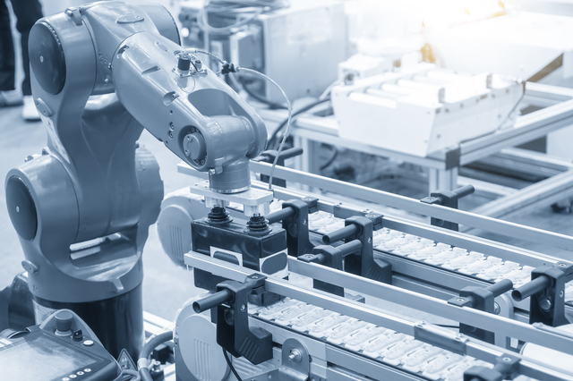 The material handling process by automatic robotic system. The h